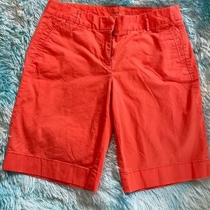 JCrew Bermuda Shorts Summer Weight Chino in Tangerine Size 4 EUC